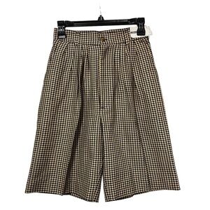 Vintage Deadstock Ultra High Rise Pleated Houndstooth Shorts Size 4 NWT